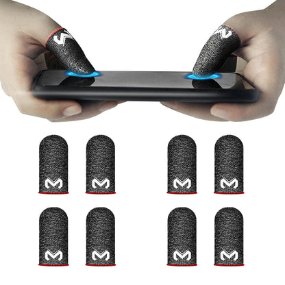 8 Pack Quality Finger Sleeves for Mobile Gaming Silver Fiber Thumb Sleeves Protector Phone Gaming Smooth Operation & Highly Touch-Responsive Anti-Sweat