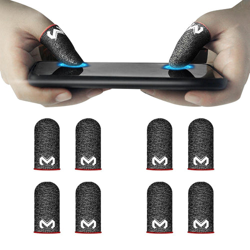 8 Pack Quality Finger Sleeves for Mobile Gaming Silver Fiber Thumb Sleeves Protector Phone Gaming Smooth Operation & Highly Touch-Responsive Anti-Sweat