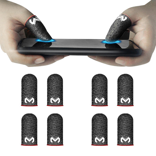8 Pack Quality Finger Sleeves for Mobile Gaming Silver Fiber Thumb Sleeves Protector Phone Gaming Smooth Operation & Highly Touch-Responsive Anti-Sweat